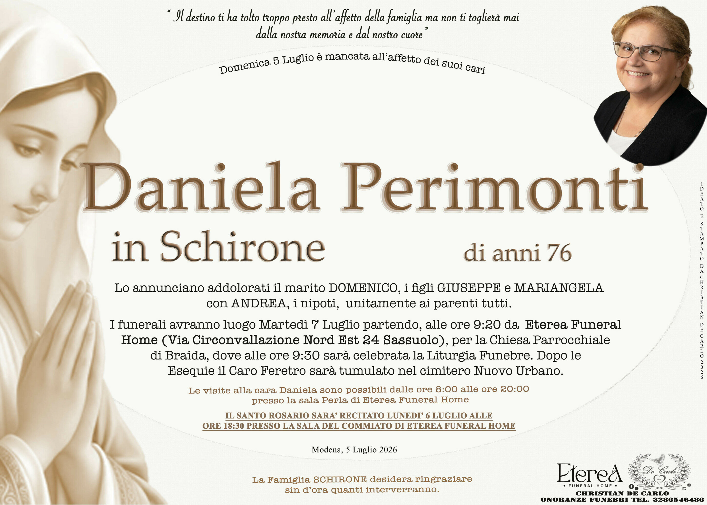 Daniela Perimonti in Schirone di anni 76