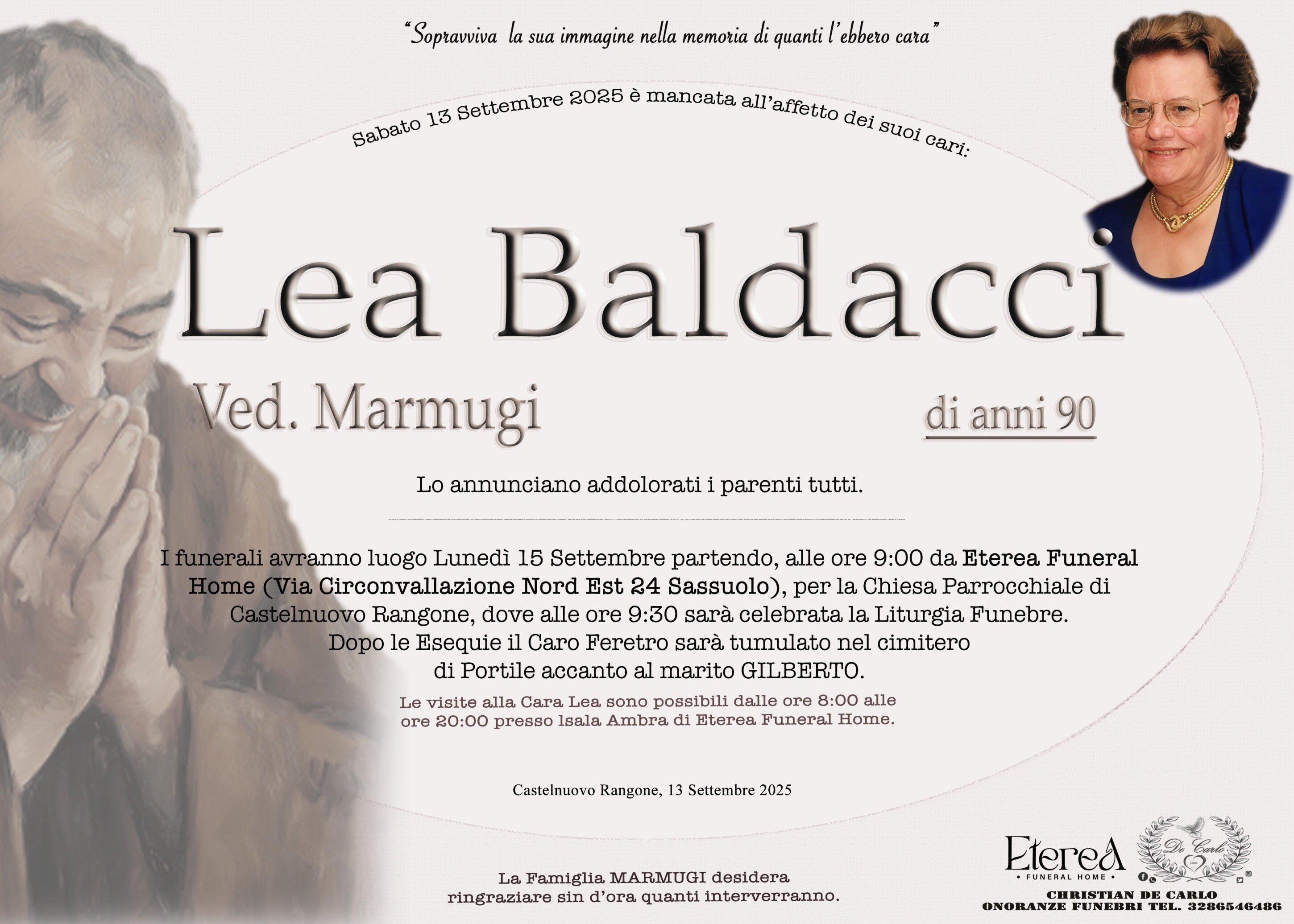 Lea Baldacci Ved. Marmugi di anni 91