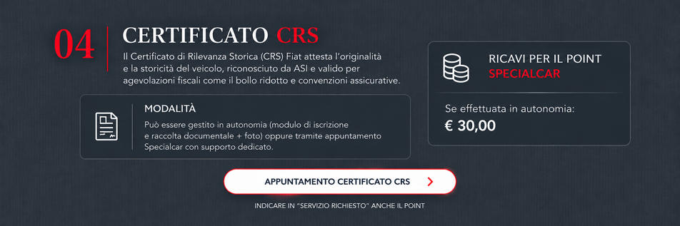 certificato crs_ originalità e storicità fiat
