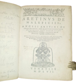 angelo-gambiglioni-l-aretino-de-maleficiis-cui-tractatus-alberti-de-gandino-necnon-bonifacij-de-vitellinis-venetiis-al-segno-della-fontana-1557-al-colophon-venetiis-apud-cominum-de-tridino-1555