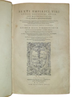 sesto-empirico-adversus-mathematicos-hoc-est-adversus-eos-qui-profitentur-disciplinas-opus-eruditissimum-eiusdem-sexti-pyrrhoniarum-hypotyposeon-libri-tres-graece-nunquam-latine-nunc-primum-editi-parisiis-apud-martinum-iuvenem-1569
