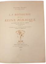 anatole-france-la-rotisserie-de-la-reine-pedauque-illustre-par-auguste-leroux-de-176-coimposition-gravees-par-duplessis-ernest-florian-les-deux-froment-gusman-et-perrichon-paris-editions-d-art-edouard-pelletan-1911-autografata