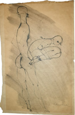 enrico-colombotto-rosso-torino-1925-casale-monferrato-al-2013-disegno-originale-eseguito-a-china-ed-acquarello-su-carta-avana-1962-ca