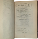gerolamo-cardano-jacques-peletier-contradicentium-medicorum-libri-duo-insieme-con-de-conciliatione-locorum-galeni-parisiis-apud-iacobum-maceum-in-monte-d-hylarij-sub-signo-pyramidis-1565
