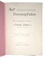 hanns-fuchs-hanns-fuchs-stadthagen-o-hanns-harro-auf-dornenpfaden-ein-masochistischer-roman-berlin-h-barsdorf-1904
