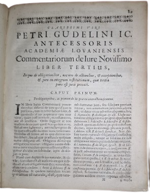 pierre-goudelin-commentariorum-de-jure-novissimo-libri-sex-optima-methodo-accurate-ac-erudite-conscripti-additis-harum-vicinarumque-regionum-moribis-arnhemii-typis-jacobi-biesii-anno-1661