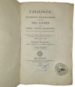 isidore-plaisant-catalogue-ou-description-bibliographique-raisonnee-des-livres-de-feu-pierre-joseph-baudewyns-bruxelles-pj-de-mat-imprimeur-libraire-de-l-academie-royal-1818