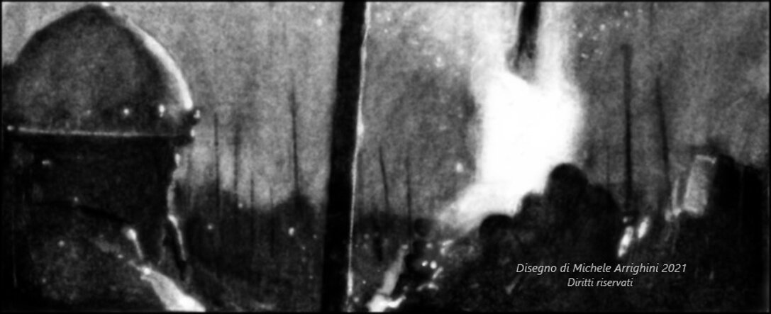 Il Sogno di Campaldino - Illustrated screenplay for cinema and theatre - drawing by Michele Arrighini 2021 Rights reserved