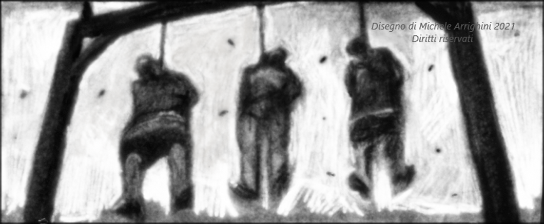 Il Sogno di Campaldino - Illustrated screenplay for cinema and theatre - Drawings by Michele Arrighini 2021 Rights reserved - Preview scene 2 - the gallows