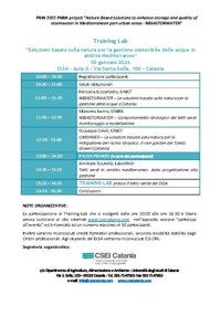 Training Lab : “Soluzioni basate sulla natura per la gestione sostenibile delle acque inambito Mediterraneo”