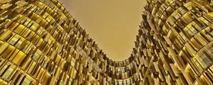wave-shaped building, photo of a building in southern Milan, wave-shaped building, photo of a building in southern Milan,