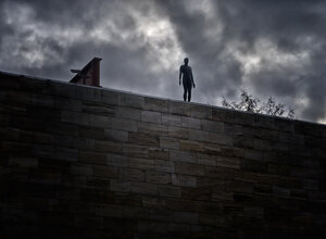statue, man on the edge