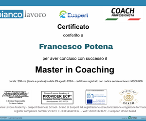 Dottor Francesco Potena | Master in Coaching | Bianco Lavoro Euspert