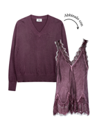 set-maglione-top-aubergine-linea-premium