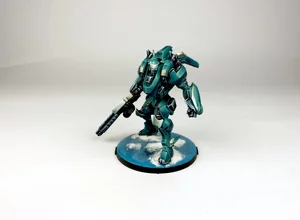 Front view of a PanOceania TAG professionally painted in a custom jade green scheme by RosPaint Studio. Front view of a PanOceania TAG professionally painted in a custom jade green scheme by RosPaint Studio.