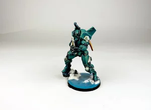 Front view of a custom painted Infinity PanOceania Military Orders miniature by RosPaint Studio. Front view of a custom painted Infinity PanOceania Military Orders miniature by RosPaint Studio.