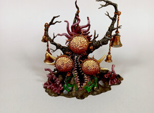 Warhammer 40k commission painting, Age of Sigmar, Maggotkin of Nurgle, Feculent Gnarlmast painted, Chaos scenery commission, RosPaint Studio, professional miniature painting, high-end display quality, Citadel terrain, boutique painting studio, custom wargaming scenery, tabletop miniatures, organic texture painting, rust and decay effects, grimdark style, miniature painting Italy, worldwide shipping, collectible miniatures, Nurgle rot, daemonic garden, hobby artist