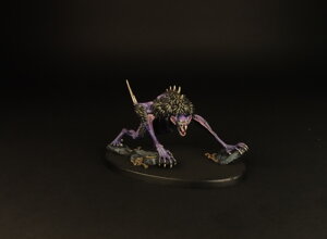 warhammer age of sigmar painting commission flesh-eater-courts varghulf courtier vampire beast professional miniature painting service high quality display level purple skin tones realistic fur texturing feral anatomy scenic rock base custom painted miniatures rospaint studio best miniature painter worldwide shipping