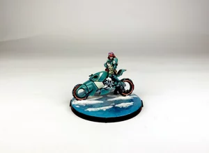 Custom painted Infinity PanOceania biker miniature on a frozen water effect base by RosPaint Studio. Custom painted Infinity PanOceania biker miniature on a frozen water effect base by RosPaint Studio.