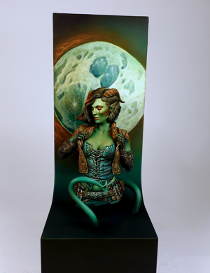 miniature painting service, ignis art, ifriss, oriental fantasy bust, display quality, museum grade, collectable miniatures, professional figure artist, high-end commission, showcase quality, artistic paint job, moon diorama, resin bust painting, luxury collectables, atmospheric lighting, rospaint studio. miniature painting service, ignis art, ifriss, oriental fantasy bust, display quality, museum grade, collectable miniatures, professional figure artist, high-end commission, showcase quality, artistic paint job, moon diorama, resin bust painting, luxury collectables, atmospheric lighting, rospaint studio.