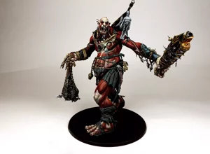 Kraken-Eater Mega-Gargant side view Warhammer Age of Sigmar miniature painting service by RosPaint Studio custom colossal club with nautical trophies detailed skin shading Sons of Behemat display model