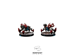 Two PanOceania Military Orders remotes for Infinity The Game, professionally painted in a custom red and black scheme with blue lens glow effects by RosPaint Studio. Two PanOceania Military Orders remotes for Infinity The Game, professionally painted in a custom red and black scheme with blue lens glow effects by RosPaint Studio.