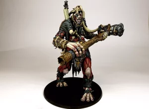 King Brodd Mega-Gargant side view Warhammer Age of Sigmar miniature painting service by RosPaint Studio custom colossal pillar hammer detailed skin shading Sons of Behemat display model