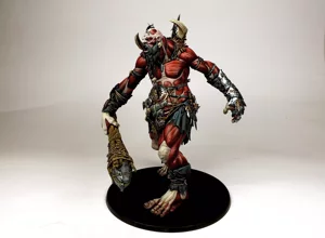 War-Stomper Mega-Gargant side view Warhammer Age of Sigmar miniature painting service by RosPaint Studio Attack on Titan colossal brawler custom log club detailed muscle shading display model