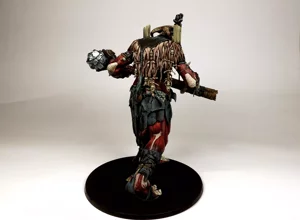 King Brodd Mega-Gargant back view Warhammer Age of Sigmar miniature painting service by RosPaint Studio custom bone trophy armor weathered leather straps Sons of Behemat wargaming commission