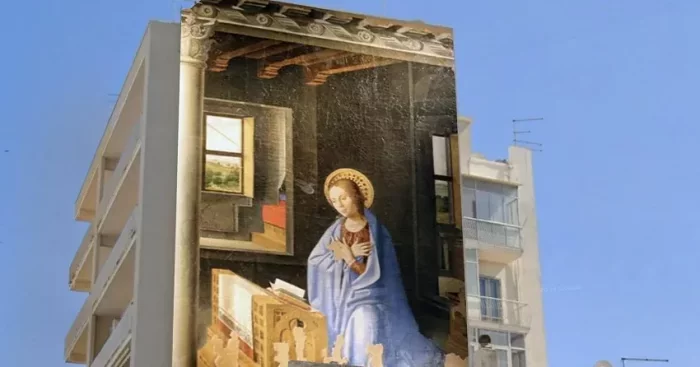 Alla Borgata il murale sulla Annunciazione di Antonello da Messina