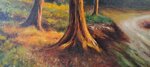 paesaggio-collinare-al-tramonto-con-ruscello-olio-su-tela-xx-sec