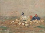 scena-rurale-con-galline-e-pulcini-giovanni-lomi-1889-1969
