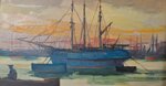 renato-natali-livorno-1883-1979-trittico-di-marine-vele-in-porto