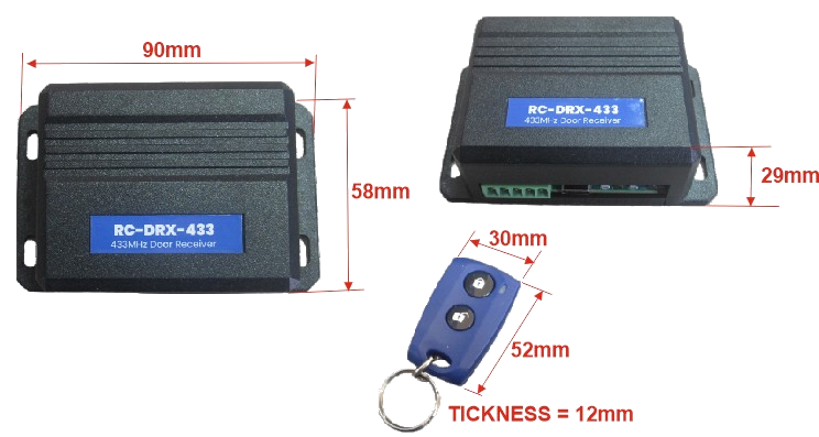 wireless door control system 433 MHz receiver automatic door wireless control kit RF door control installation