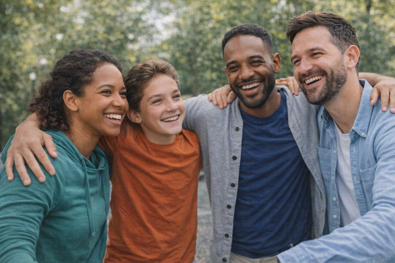 gruppo di amici in p