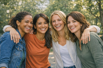 gruppo di donne in p