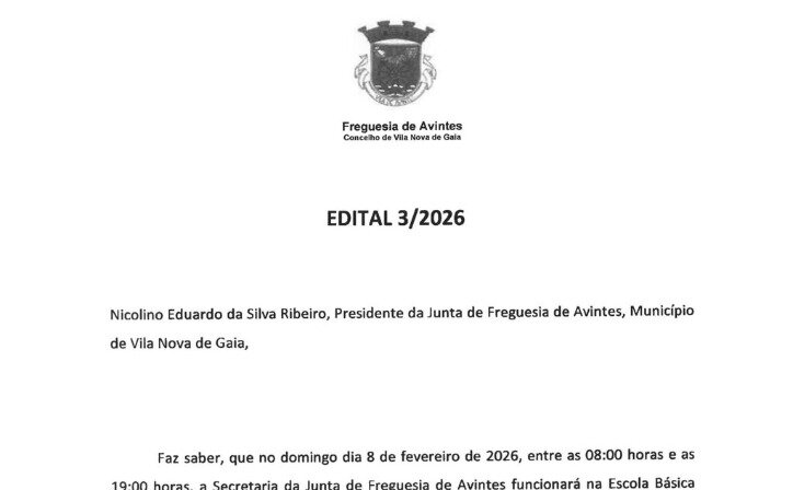 EDITAL 03/2026 - Funcionamento da Secretaria no dia 8 de fevereiro
