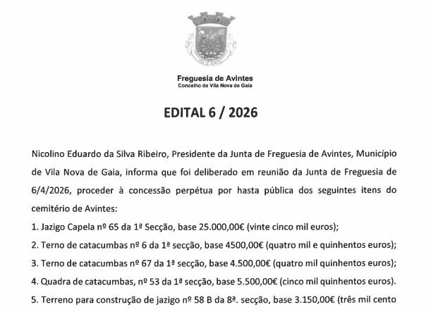 Edital 06/2026 - Hasta pública