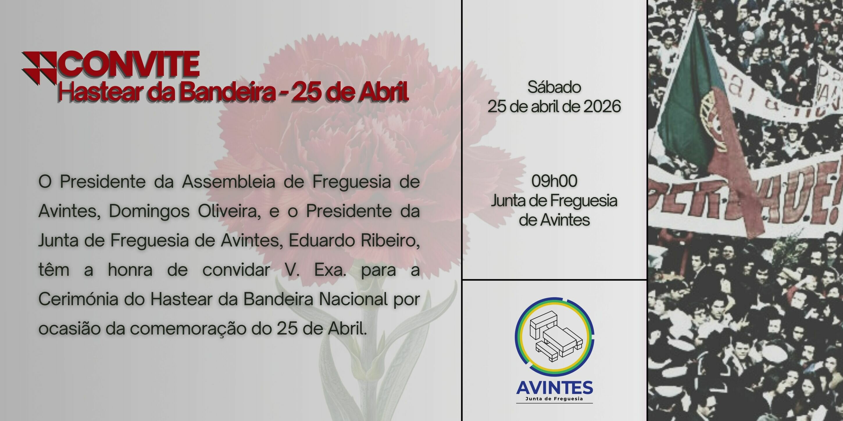 25 de Abril - Hastear da Bandeira Nacional