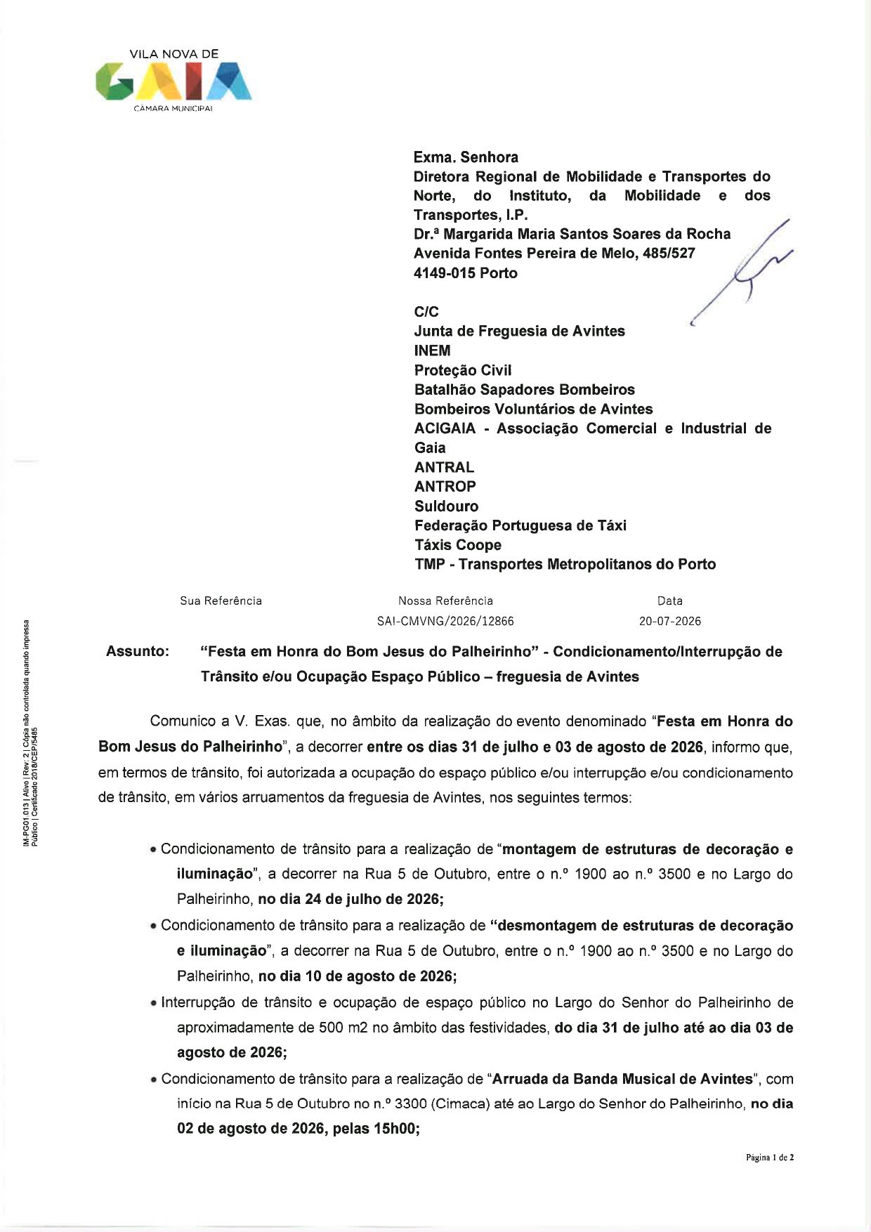 AVISO - Festa em Honra do Bom Jesus do Palheirinho