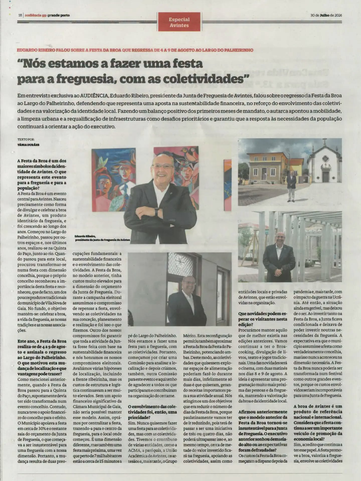Entrevista ao Presidente da Junta pelo Jornal Audiência