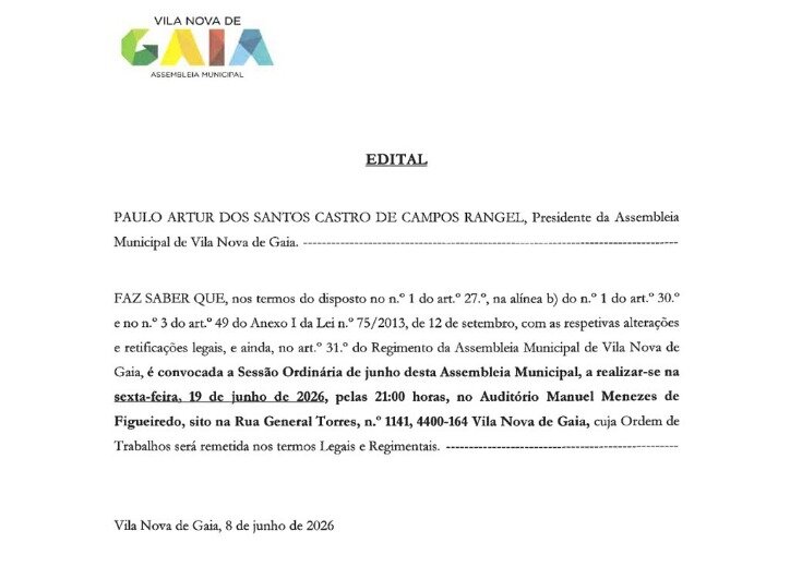 EDITAL - Assembleia Municipal 19/06/2026