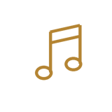 Icona dorata di note musicali per la colonna sonora dei film di matrimonio