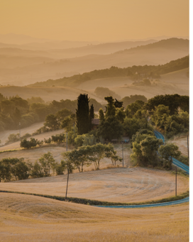 Vista panoramica di Marano sul Panaro e colline modenesi