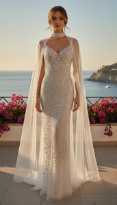 Risultato di un abito da sposa generato con l'intelligenza artificiale