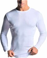 2-maglie-navigare-maniche-lunghe-caldo-cotone-girocollo-bianche-bleu-e-nero