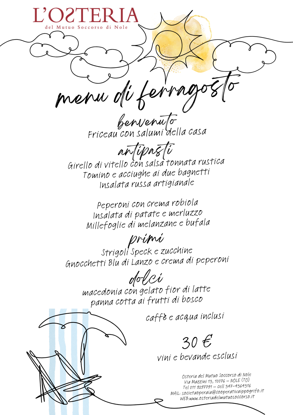 menu ferragosto 2025