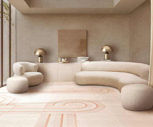 Geometrie d'Ombra di Ceramica Francesco De Maio - Composizione Rosa Cipria