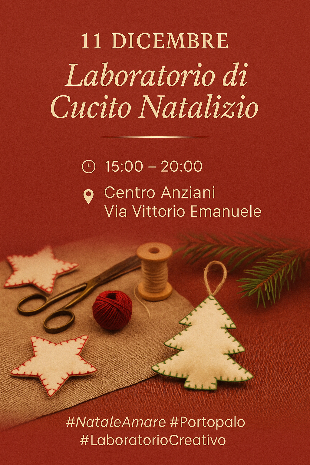 Laboratorio di Cucito Natalizio – Secondo Appuntamento Laboratorio di Cucito Natalizio – Secondo Appuntamento