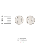 Orecchini A Pendant Baseball Per Donna, In Resina E Acciaio Inox, 3,5x1,5 Cm, Regalo Per Giocatori E Fans